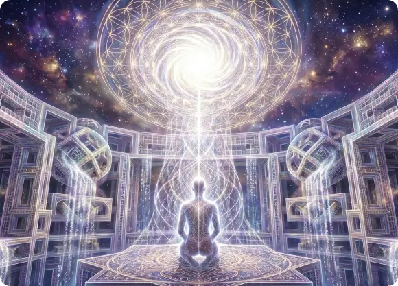 Non dual white light sacrament representing ego dissolution and unity