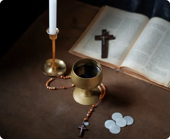 Sacred sacrament ritual in spiritual ceremony
